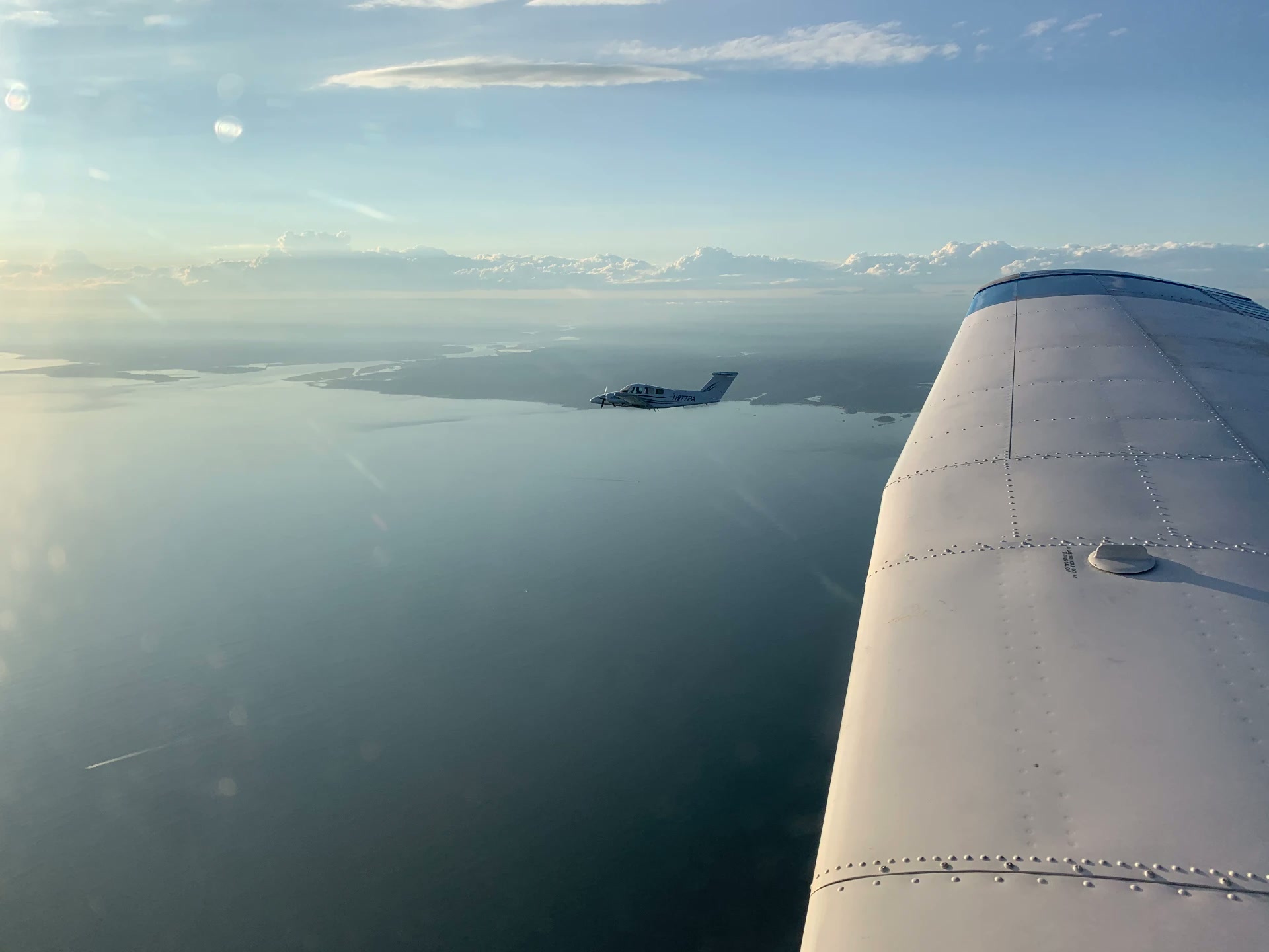 Beechcraft Duchess BE-76 N977PA in flight